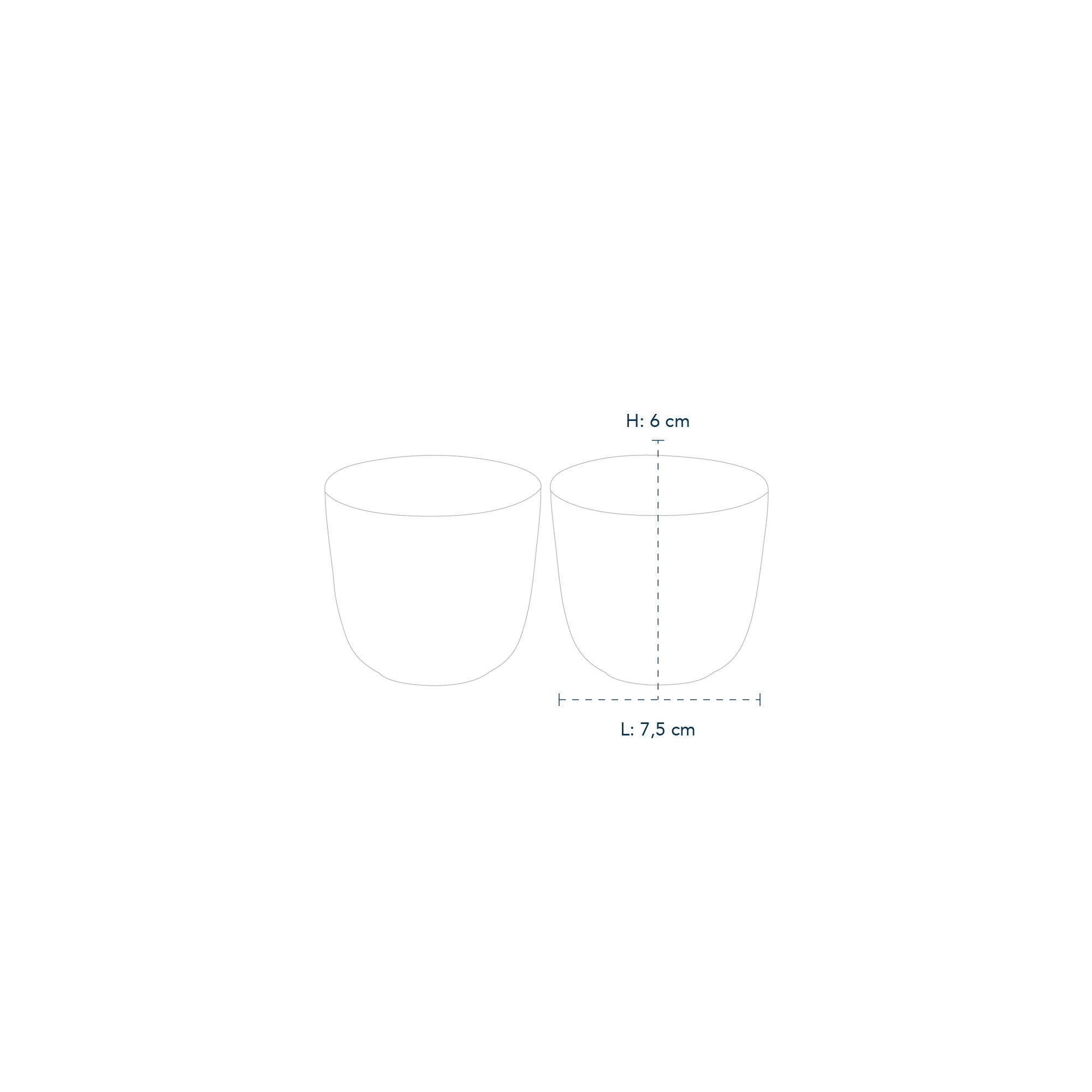 Line Drawing of Blue Fluted Mega Tealight Holder 6cm 2pc